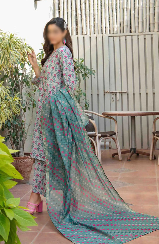 Cora Stitched Digital Printed Swiss 3pcs Collection 2024 - D 2107