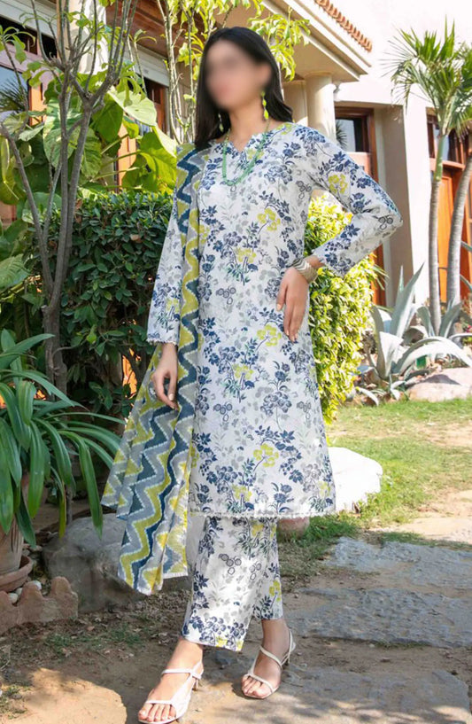 Cora Stitched Digital Printed Swiss 3pcs Collection 2024 - D 2108