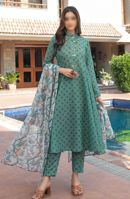 Cora Stitched Digital Printed Swiss 3pcs Collection 2024 - D 2109