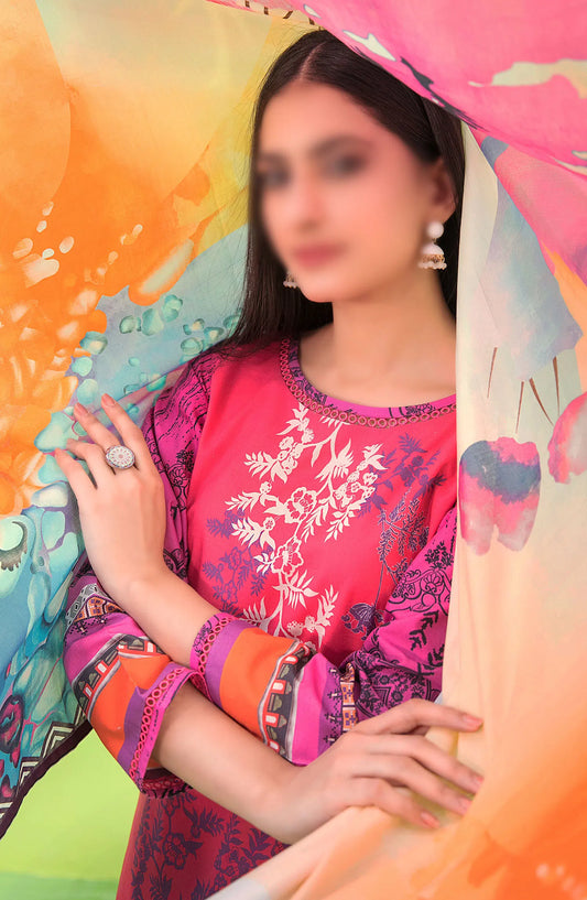 Sayfa - Stitched Digital Printed Lawn 3pcs Collection 2024 - D 7174