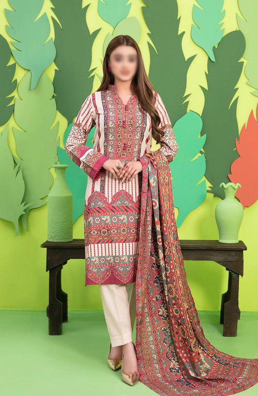 Sayfa - Stitched Digital Printed Lawn 3pcs Collection 2024 - D 7176