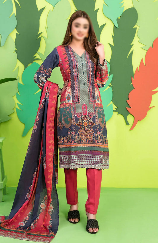 Sayfa - Stitched Digital Printed Lawn 3pcs Collection 2024 - D 7178
