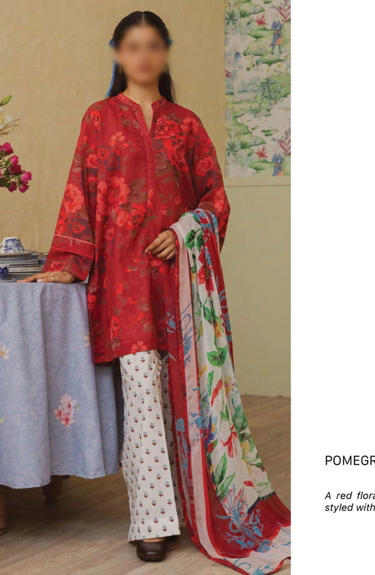 Coco Prints By ZaraShahjahan - D 09 POMEGRANATE