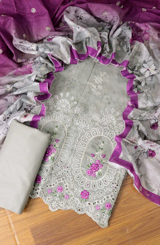 Bin Saeed Unstitch Printed and Embroidered Cambric Cotton Collection - D 009