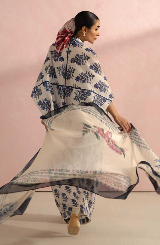 Coco Prints by Zara ShahJahan Printed Lawn Unstitched 3 Piece - D-1 A Amari - ZS25PL - Cream - Summer Collection