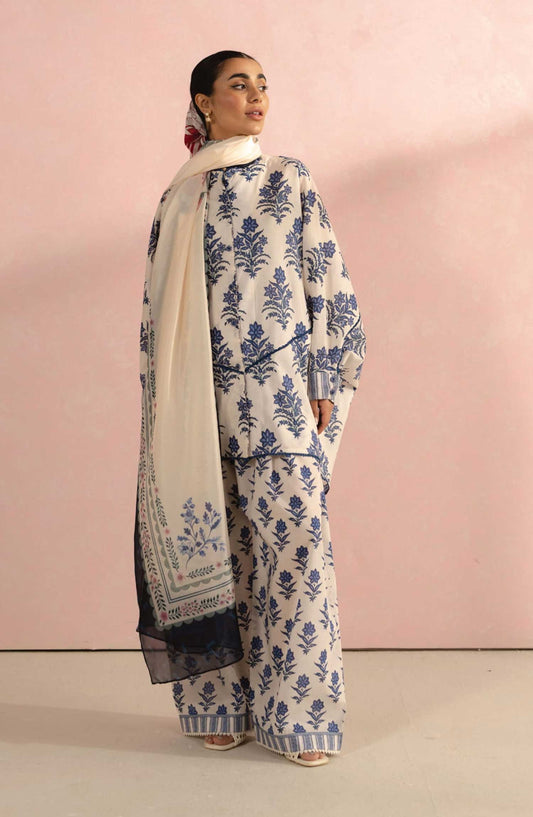 Coco Prints by Zara ShahJahan Printed Lawn Unstitched 3 Piece - D-1 A Amari - ZS25PL - Cream - Summer Collection