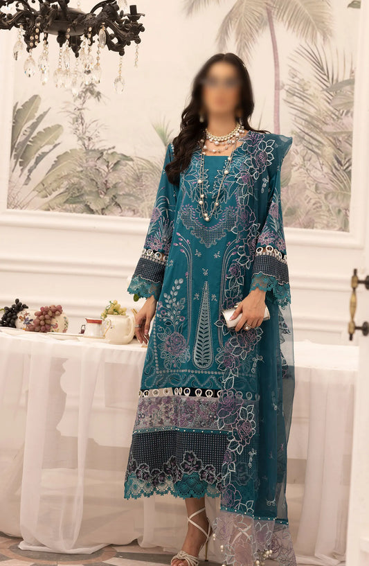 Minha Luxury Lawn Collection 2024 - D 01 B LUXARA