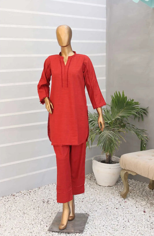 Daily Essential Luxury Khaddar 2PCs Collection-D 01 Rust