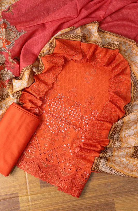 Bin Saeed Unstitch Printed and Embroidered Cambric Cotton Collection - D 029