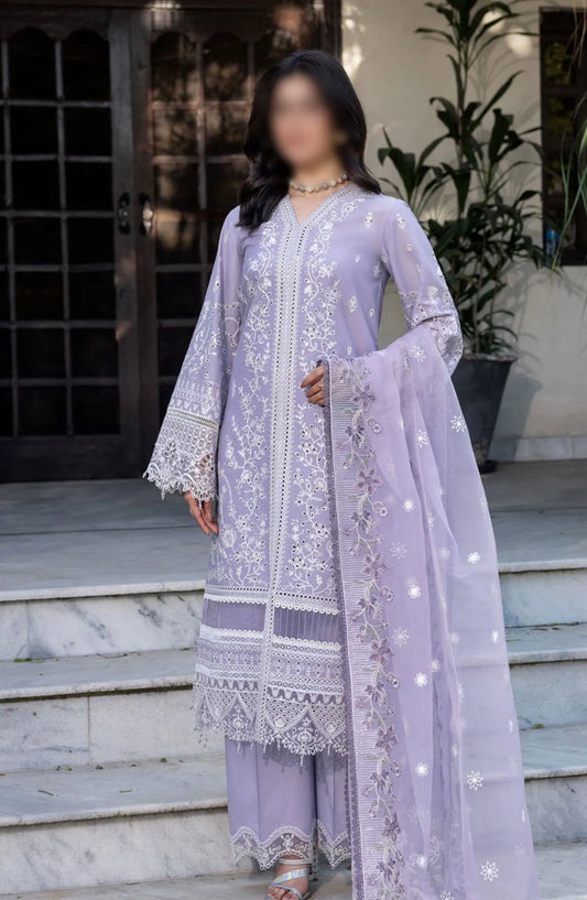 Farasha Bahaar Embroidered Lawn Collection - D 02 Lilac Florine