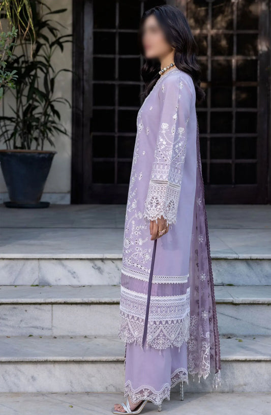 Farasha Bahaar Embroidered Lawn Collection - D 02 Lilac Florine