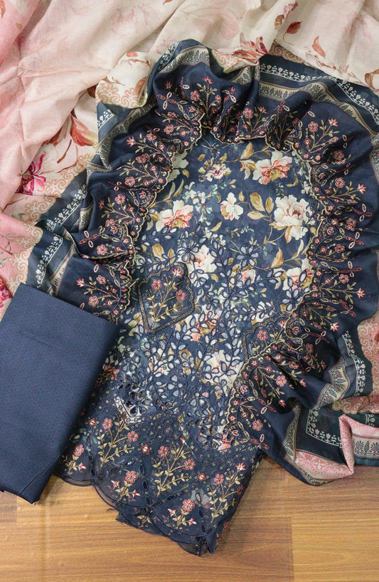 Bin Saeed Unstitch Printed and Embroidered Cambric Cotton Collection - D 032