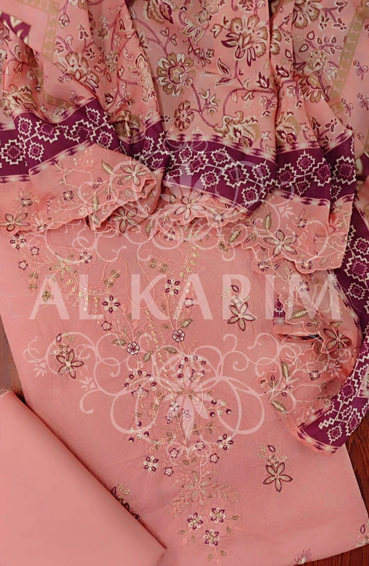 Bin Saeed Unstitched Embroidered Lawn Collection 2024 - D 03