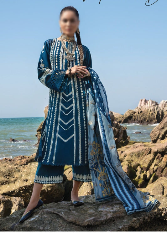 D 04 A (Marori Dreams) Crimson Unstitched Lawn 2023