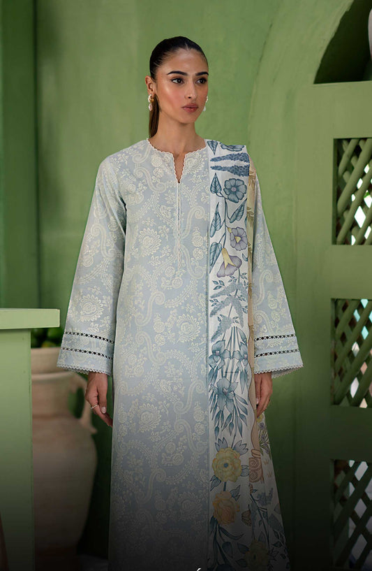Seran Embroidered Lawn Unstitched 3 Piece - D-05 Glace - SE25AL - Summer Collection