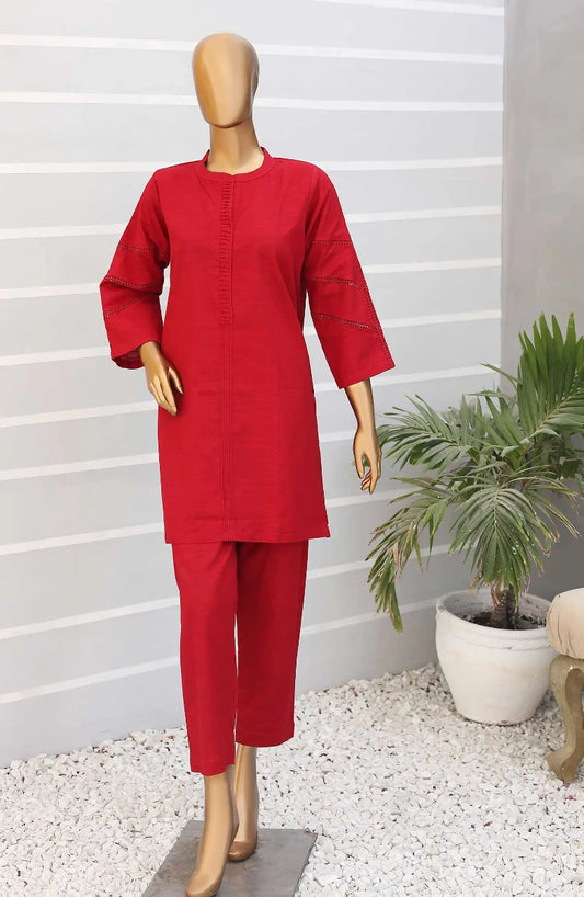 Daily Essential Luxury Khaddar 2PCs Collection-D 05 MAROON