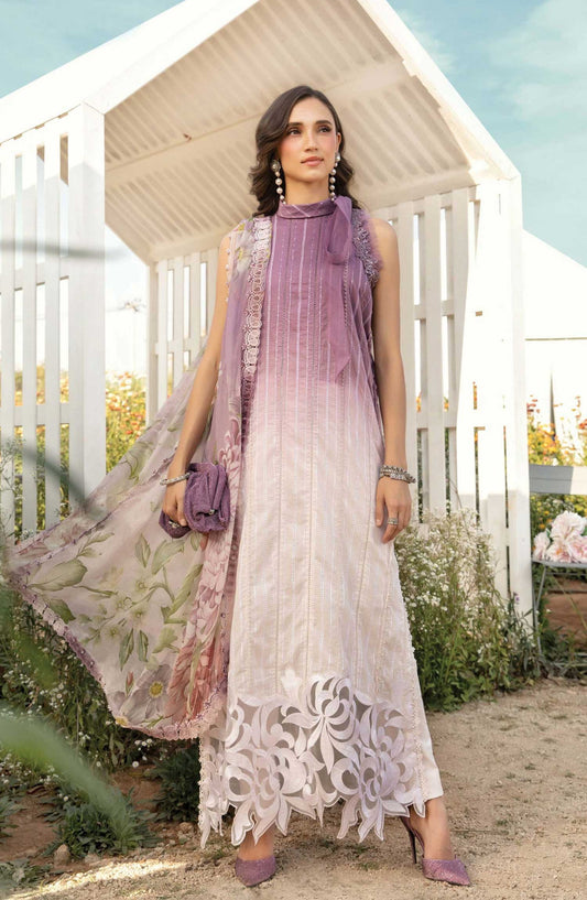Mprints by Maria B Printed Unstitched 3 Piece Suit - D-06 B - MAB25PSS - Purple - Summer Collection