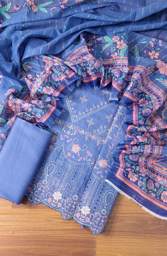 Bin Saeed Unstitch Printed and Embroidered Cambric Cotton Collection - D 094