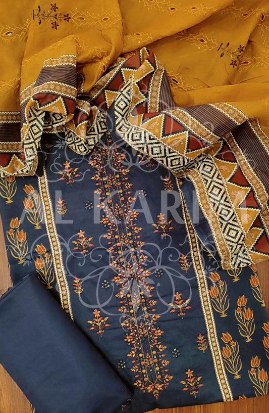 Bin Saeed Unstitched Embroidered Lawn Collection 2024 - D 107