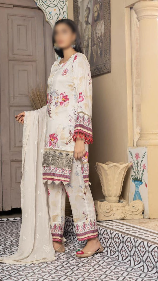 Afreen Embroidery Silk Viscose Collection with Chiffon Dupatta By Riaz Arts  D 10
