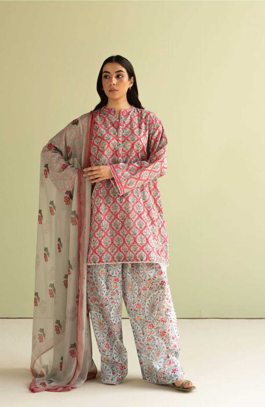 Coco Prints by Zara ShahJahan Printed Lawn Unstitched 3 Piece - D-10 B Amaya - ZS25PL - Grey - Summer Collection