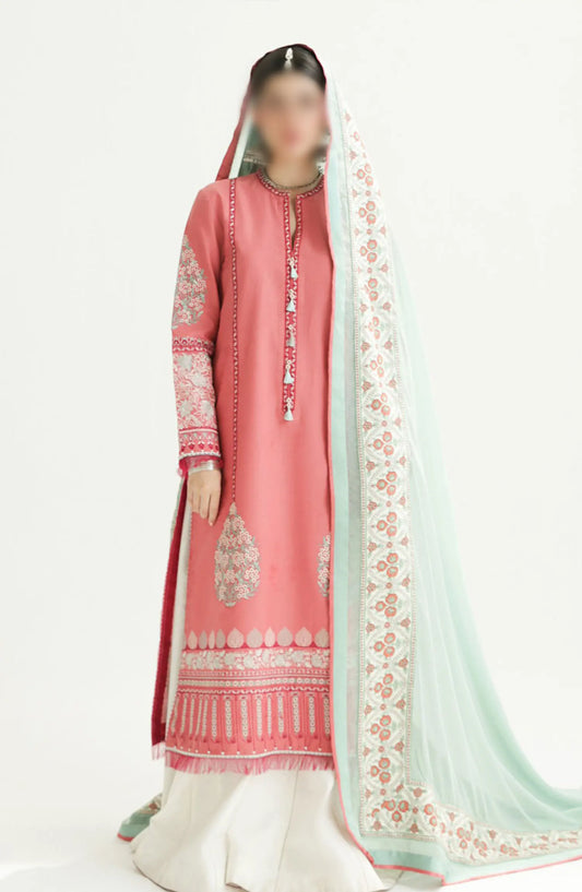 Zara ShahJahan Unstitched Lawn SS Collection 2024 - D 10 B SANDAL
