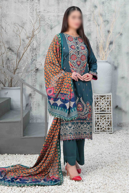 NIRA Embroidered Satin Velvet Shawl Dupatta Collection - D 1118