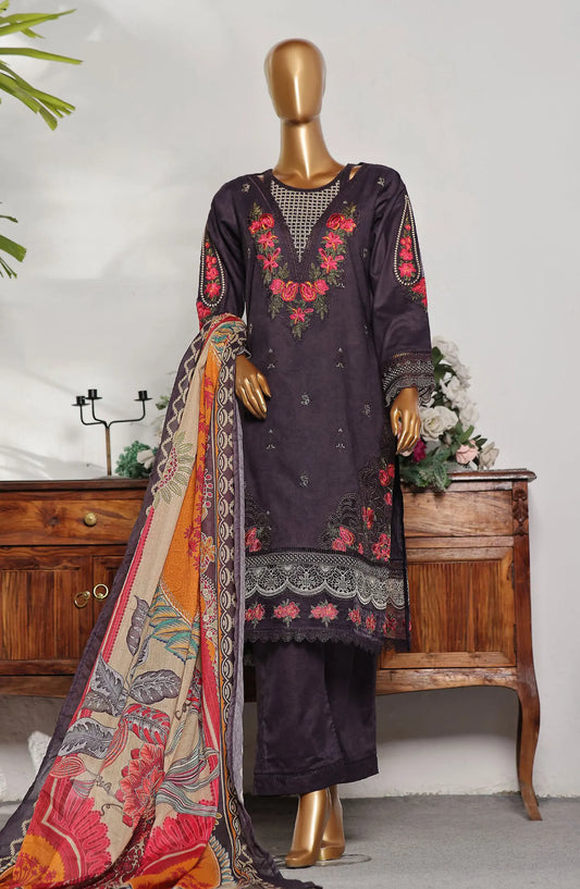 Sadabahar Premium Embroidered Printed Lawn Collection 2024 - D 1247 PURPLE