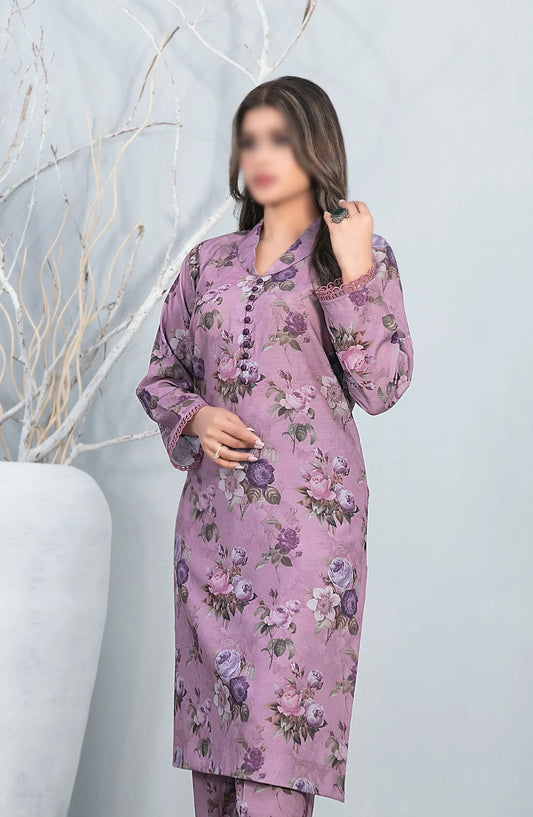 Perkha - Stitched Digital Printed Swiss 2pcs Collection 2024 - D 1488