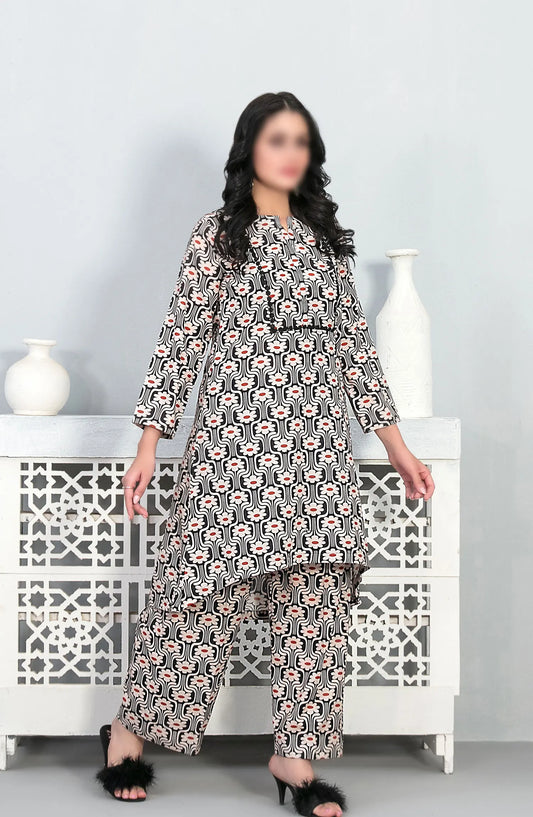 Perkha - Stitched Digital Printed Swiss 2pcs Collection 2024 - D 1489