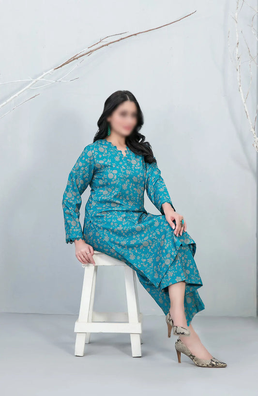 Perkha - Stitched Digital Printed Swiss 2pcs Collection 2024 - D 1490