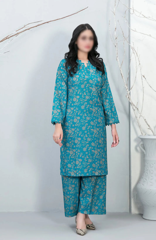 Perkha - Stitched Digital Printed Swiss 2pcs Collection 2024 - D 1490