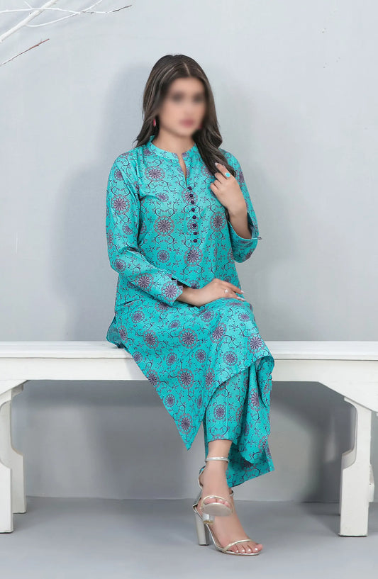 Perkha - Stitched Digital Printed Swiss 2pcs Collection 2024 - D 1493