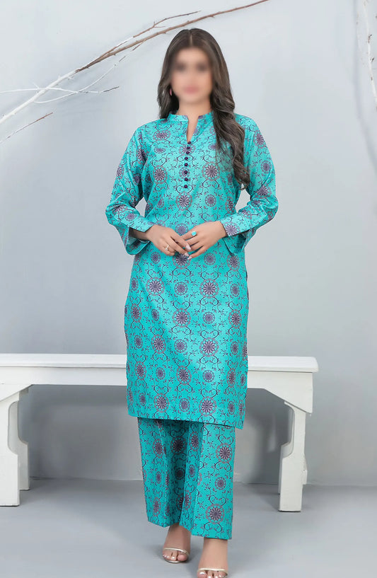 Perkha - Stitched Digital Printed Swiss 2pcs Collection 2024 - D 1493