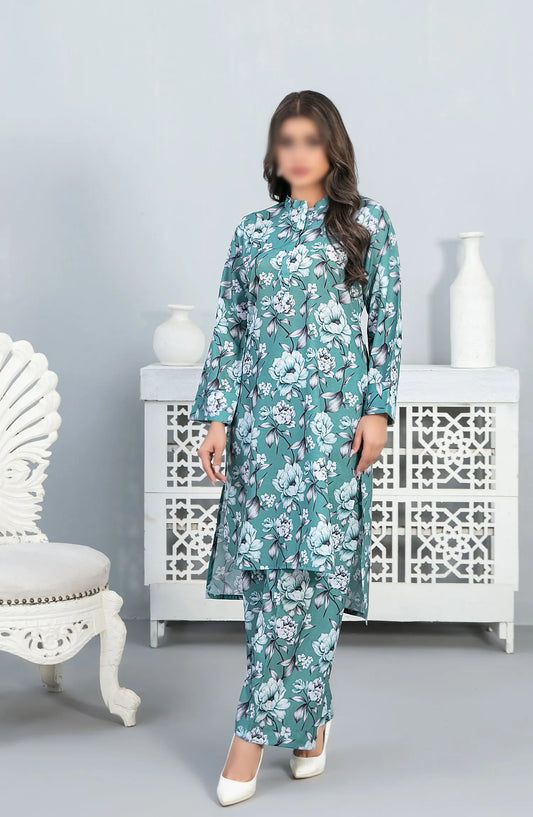 Perkha - Stitched Digital Printed Swiss 2pcs Collection 2024 - D 1494