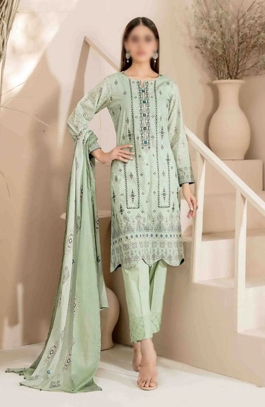 Faria - Embroidered Digital Printed Lawn Collection 2024 - D 2034