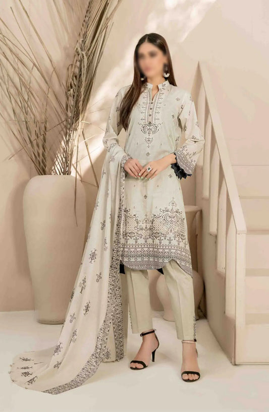 Faria - Embroidered Digital Printed Lawn Collection 2024 - D 2036