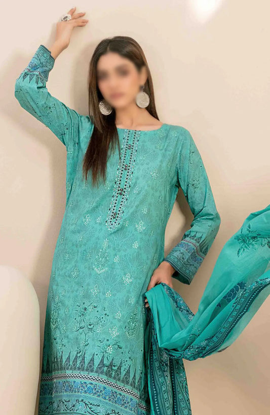 Faria - Embroidered Digital Printed Lawn Collection 2024 - D 2037