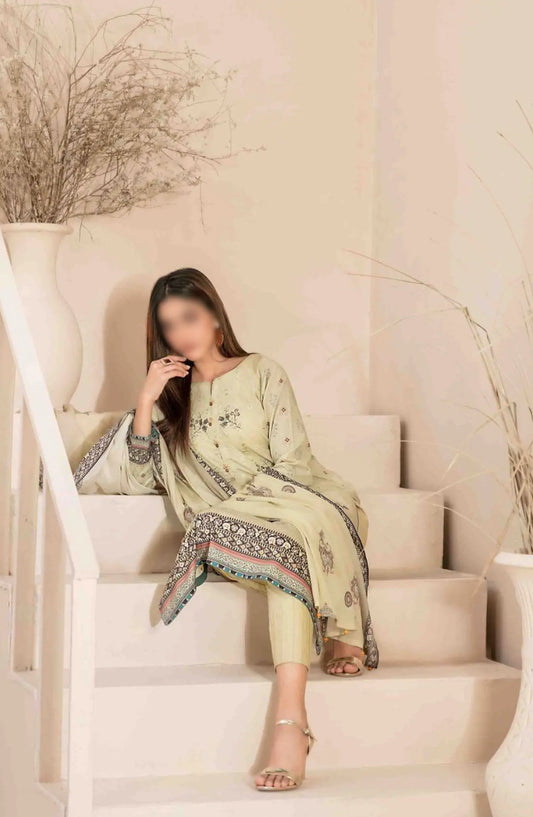 Faria - Embroidered Digital Printed Lawn Collection 2024 - D 2039