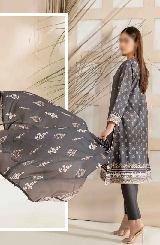 Faria - Embroidered Digital Printed Lawn Collection 2024 - D 2040