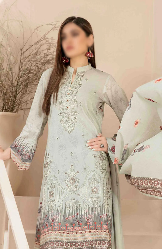 Faria - Embroidered Digital Printed Lawn Collection 2024 - D 2041