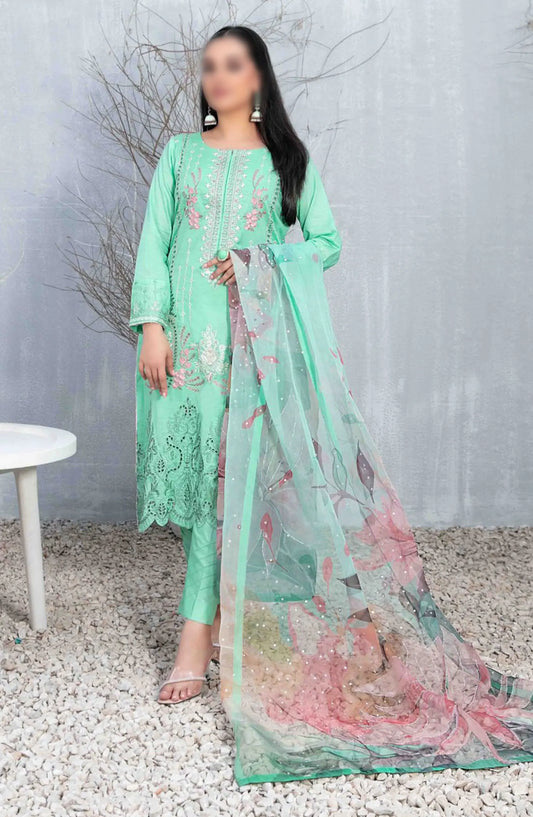 Mazal - Embroidered Slub Lawn with Fancy Dupatta Collection - D 2906