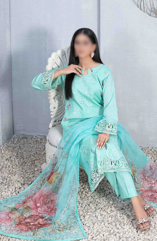 Mazal - Embroidered Slub Lawn with Fancy Dupatta Collection - D 2909