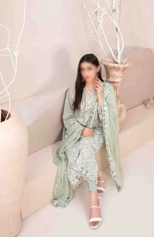 Mehri - Stitched Embroidered Lawn Collection Vol 01 - D 3074