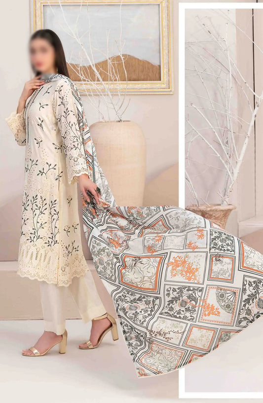 Mehri - Stitched Embroidered Lawn Collection Vol 01 - D 3076
