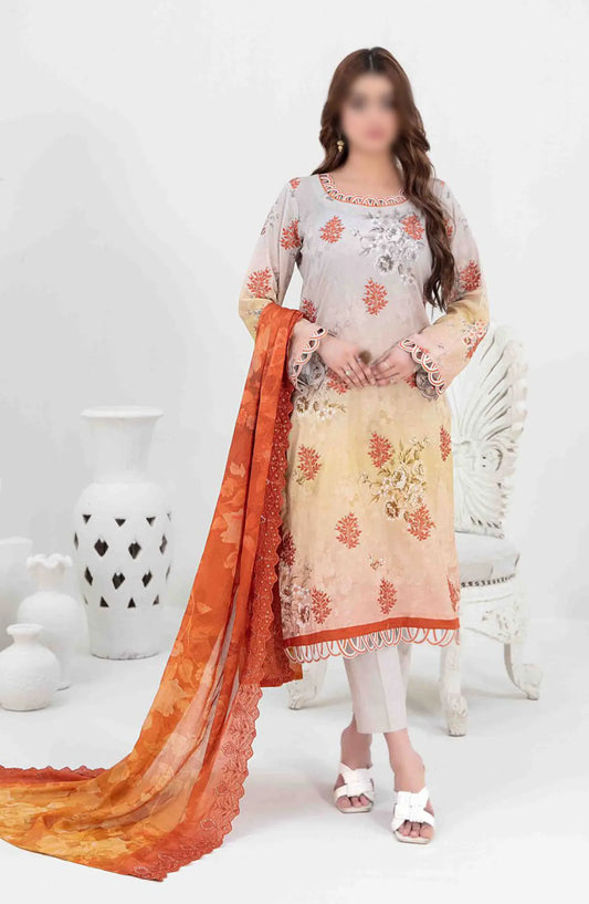 Penina - Embroidered Digital Printed Lawn Collection - D 3151