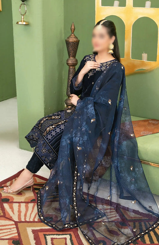 Esmeray - Fancy Heavy Embroidered Velvet Collection - D 3689