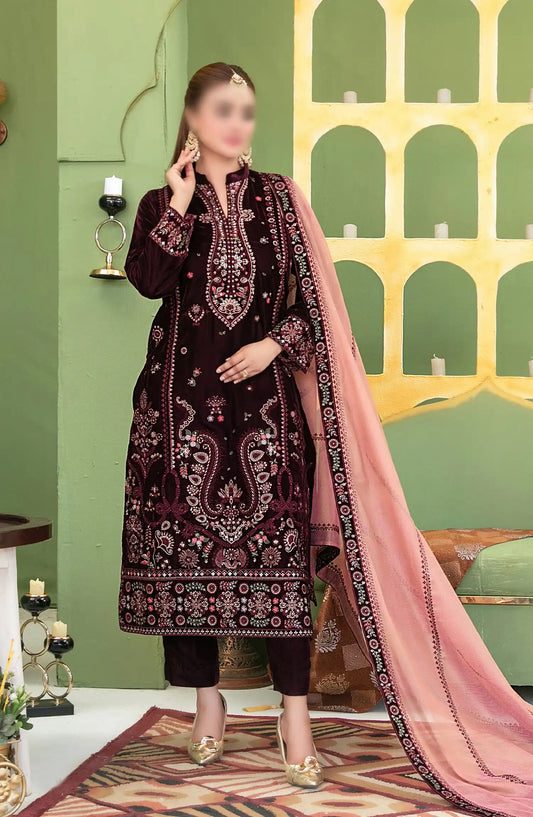 Esmeray - Fancy Heavy Embroidered Velvet Collection - D 3692