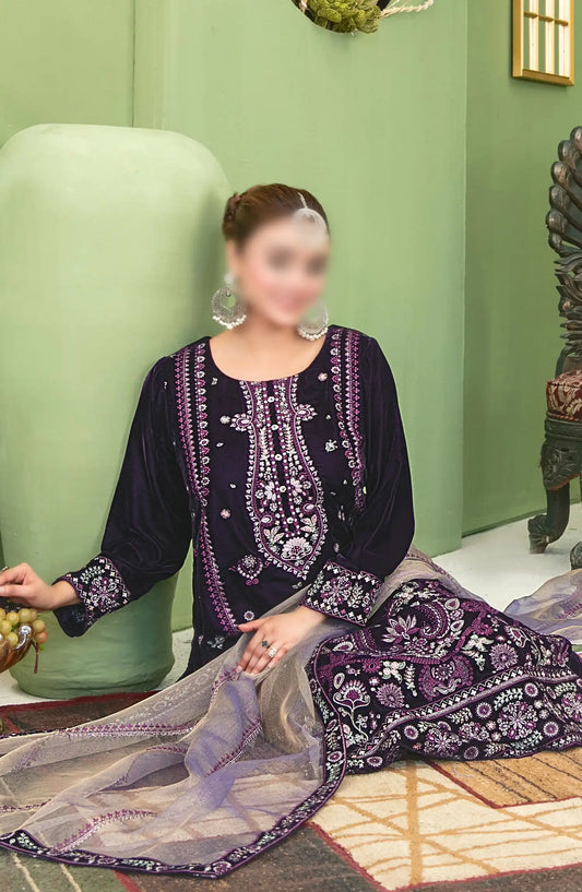 Esmeray - Fancy Heavy Embroidered Velvet Collection - D 3693