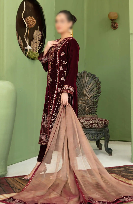 Esmeray - Fancy Heavy Embroidered Velvet Collection - D 3696